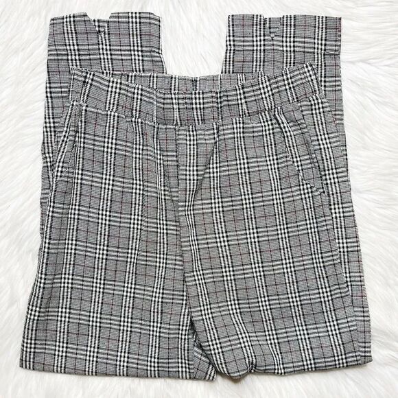 Nic & Jo Plaid Straight Leg Pants Grey Black White Size Small - Picture 4 of 5